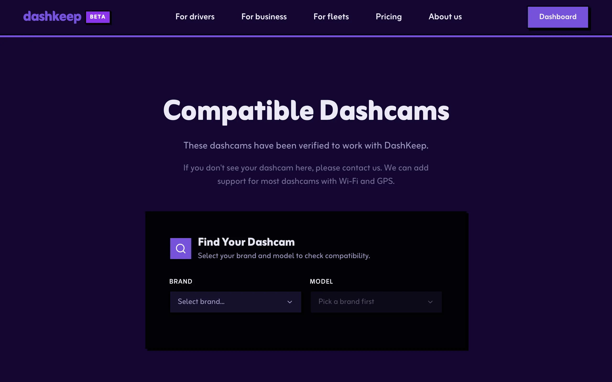 The compatibility page
