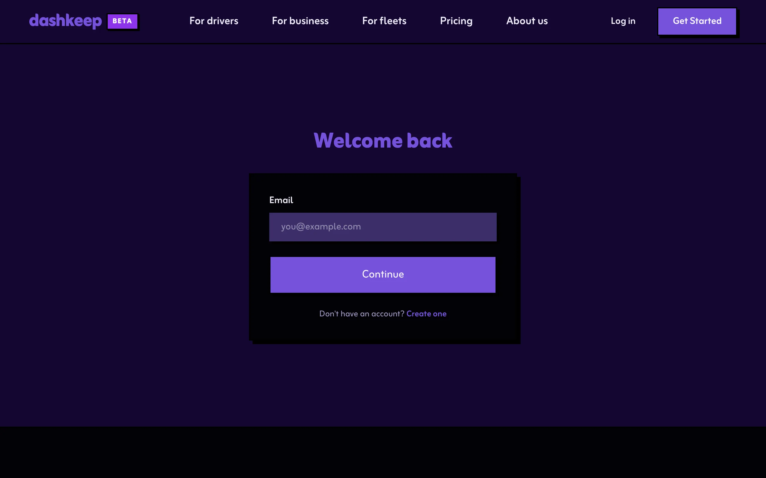 The sign-in page