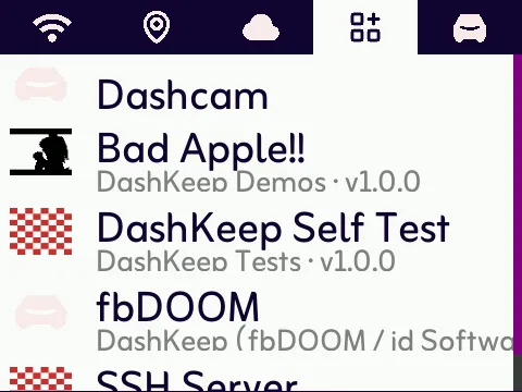 The applications tab