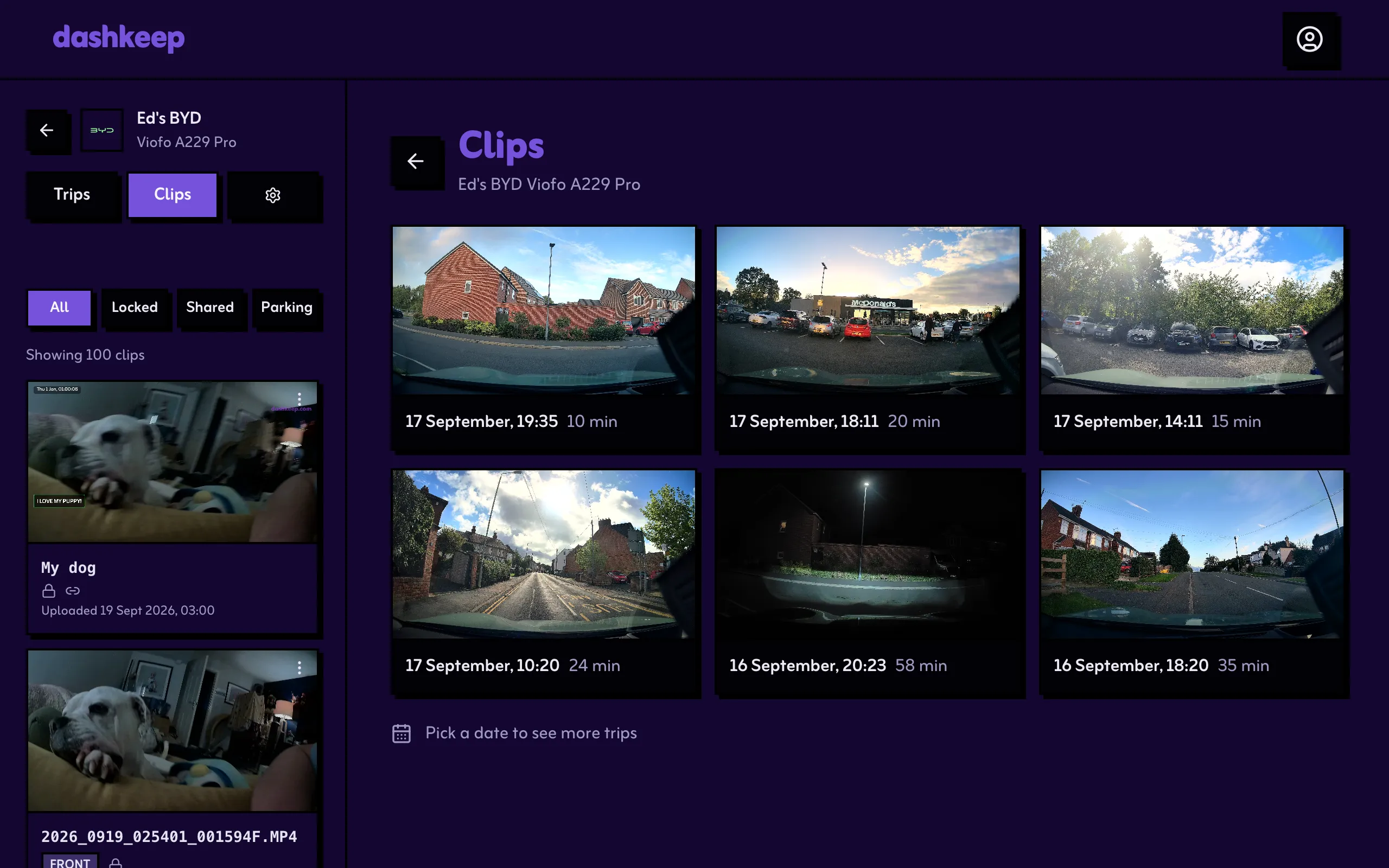The clips tab
