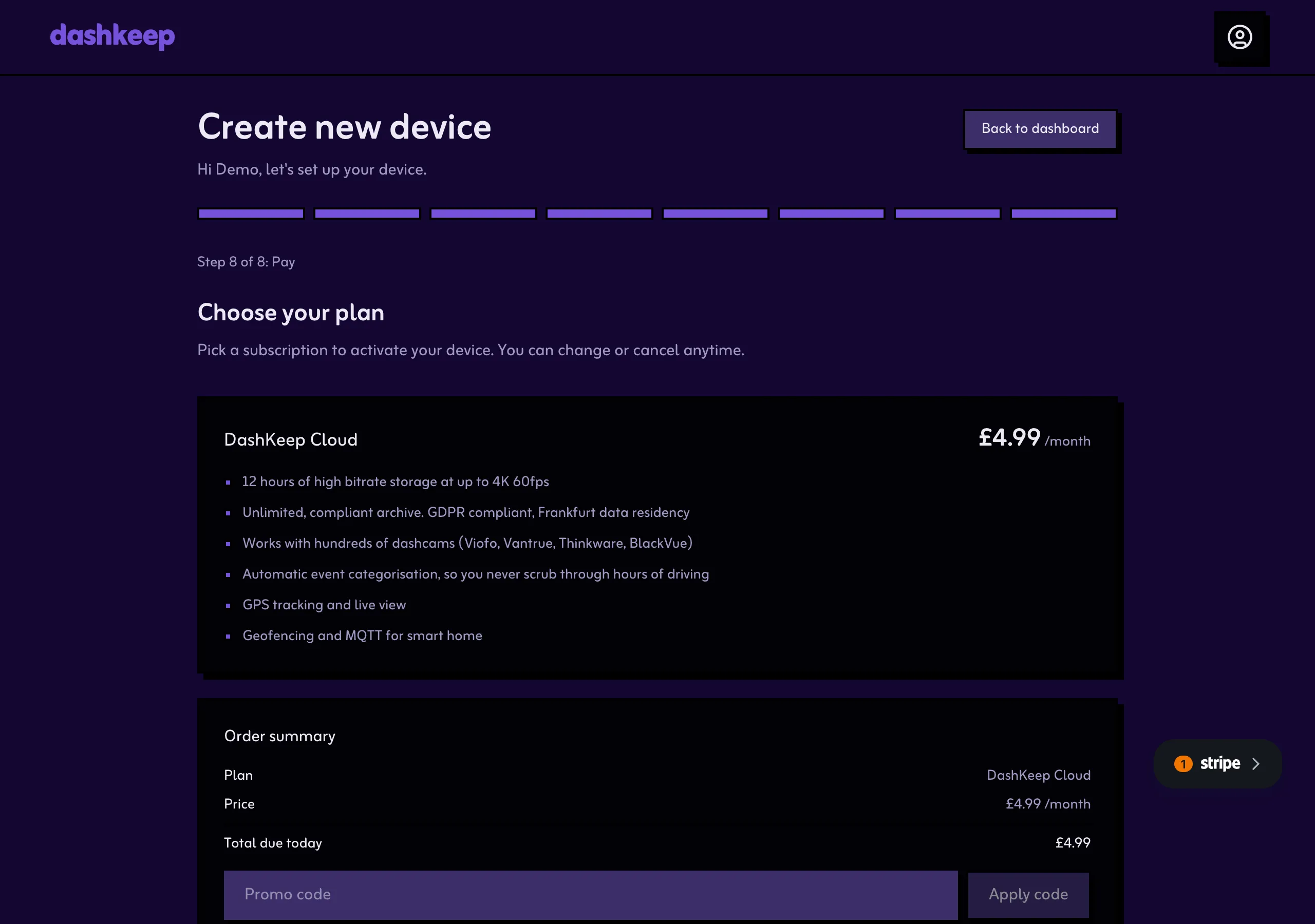 Step 8, choosing a plan